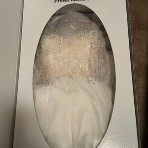 Elegant Beaded White Wedding Gown